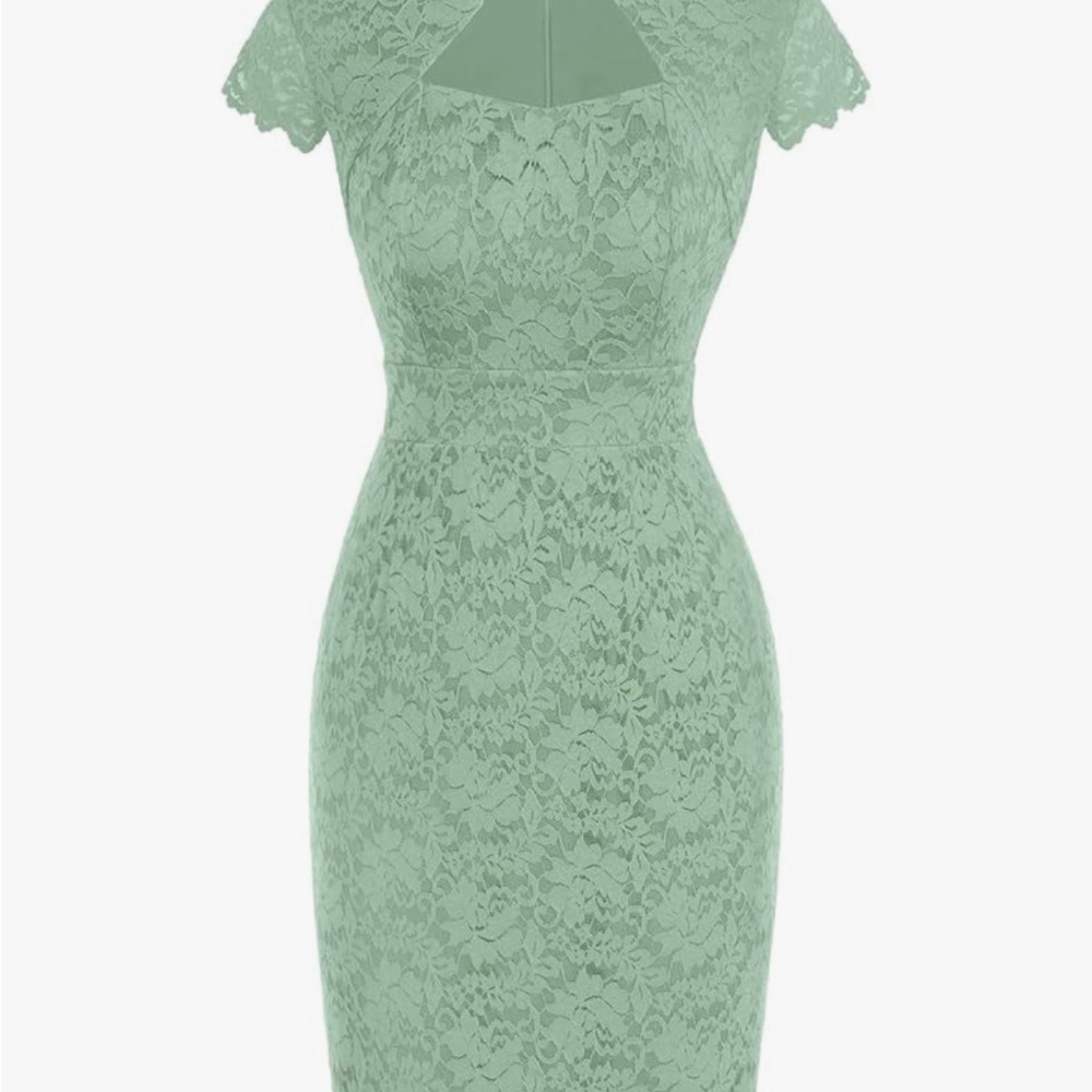 Grace Karin Lace Midi Dress in Mint Green